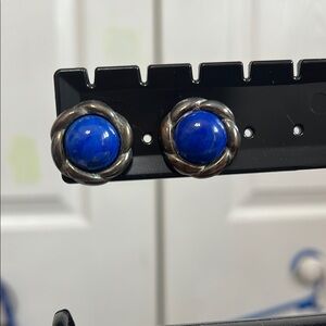Blue Stone Stud Earrings